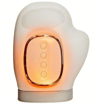 Masseur Main Électriques,Masseur De Main,Appareil De Massage,Gants De Compression Pour L'arthrite,Cadeaux D'anniversaire Pour Femmes, Mamans, Hommes (Blanc)