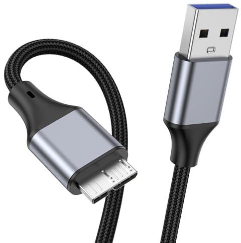 KAYQINHO USB 3.0 Micro B Cable 3.3FT, External Hard Drive Cable USB A to Micro B Hard Drive Cord Compatible with Seagate, Xbox One Toshiba WD My Passport Elements SSD, Camera, Laptop.