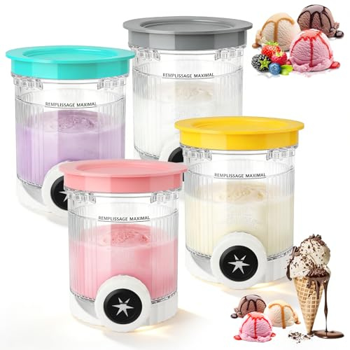 4 recipientes Creami para Ninja Swirl CREAMi NC701EU | Accesorios para máquina de hielo Ninja Swirl, sin BPA, apto para lavavajillas