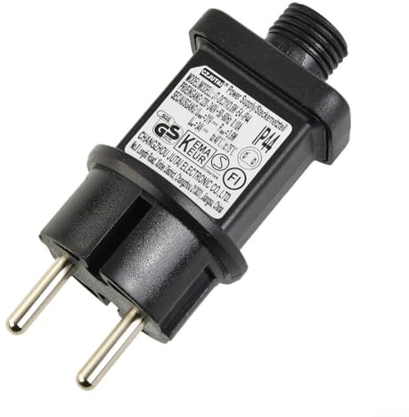 Netzteil für Lichterketten 31V 3.6W IP44 Wasserdicht, Transformator mit Codiertem Stecker (ca. 15mm) als Direktersatz für Außenbeleuchtung, Girlanden, Netze und Eiszapfenlampen bis 800 LEDs