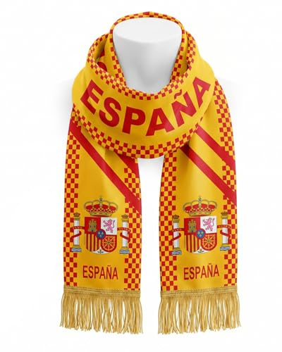 HAPZUR Spanien Schal WM 2026 Fußball Fanartikel – Für Nationalmannschaft & La Liga Fans mit Fransen. Ideal für Stadion & Unterstützung