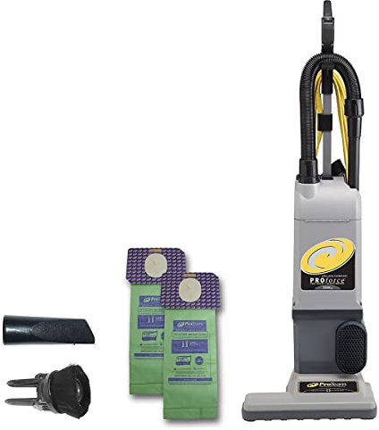 Proteam ProForce 1500XP Bagged Upright Vacuum Cleaner with HEPA Media Filtration, Commercial Upright Vacuum with On-Board Tools, Corded
