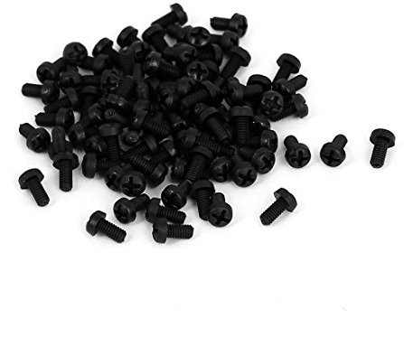 sourcing map Vis M2.5 x 5mm cruciformes Nylon vis tête ronde vis 100pcs