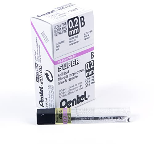 Pentel Super Hi-Polymer c502-b 0,2 mm Blei Refill (12 Stück)