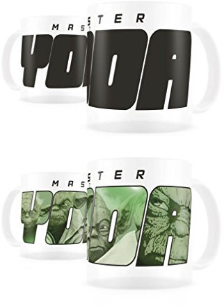 SD TOYS Star Wars Taza Térmica Yoda, Cerámica, Negro, 10 cm