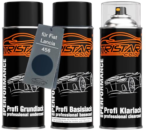 TRISTARcolor Vernice per auto Bombolette spray per Fiat 456 Blu Scuro +1K | per Fiat / Lancia, Kit vernice di fondo + base + trasparente, bombolette spray 400ml