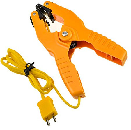 Leaton Pipe Clamp Temperature Flat Lead for K-Type Probe Thermocouple Sensor in Temperature Range From -40~200°C/393°F