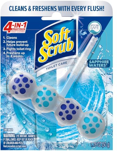 Soft Scrub 4-in-1 Rim Hanger Toilet Bowl Cleaner, Sapphire Waters, 6 Count