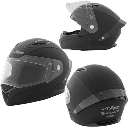 A-Pro Integralhelm Motorradhelm Rollerhelm Anti-Kratz-Visier Helm Mattschwarz L