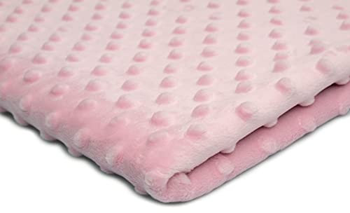 Minkee Winky Grübchen Punkt stoff, dickflüssig flauschiger Plüschstoff mit Noppen Fleece 50 x 155 cm (Nr 19 Hell - Pink)