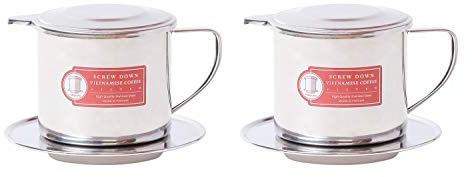 Thang Long Vietnamese Coffee Filter Maker Press. Screw Down Phin Made in Vietnam. Authentic (2, Medium (8 oz))
