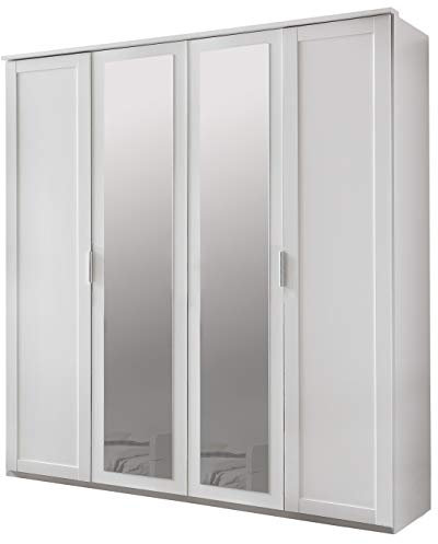 Wimex Nadja Drehentürenschrank-2 Spiegel, Weiß, 58 x 180 x 208 cm
