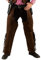O7352-52-54 braun Herren Cowboy Chaps Wildlederimitat Gr.52-54