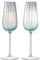 LSA International Dusk Champagne Flute 250 ml Green/Grey | Set of 2 | Mouthblown and Handmade Glass | DU05