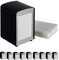 10 x Serviettenspender Retro, Metall, kleine Gastro Serviettenhalter für Eisdiele, Café, Bistro, HBT: 15x9,5x11, schwarz