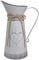 Fovasen Vase en métal de Style français Shabby Chic Vintage Rustique avec pichet galvanisé en Forme d'amour pour décoration de fête de Noël, Mariage, Maison, Jardin, 28 cm de Hauteur