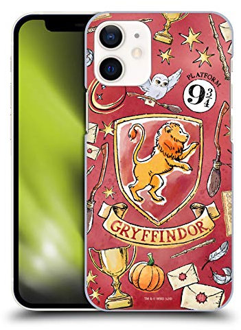 Head Case Designs Offizielle Harry Potter Gryffindor Muster Deathly Hallows XIII Harte Rueckseiten Handyhülle Hülle Huelle kompatibel mit Apple iPhone 12 Mini