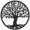 CONTRAXT Arbre de vie decoration murale bois. Cadre mandala tableau deco arbre de vie celtique decoration murale mural sculpté bois cadeau zen panneau geometrie sacree salon (Arbre de la vie, Noir)