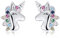 Qings Einhorn Ohrstecker 925 Sterling Silber - Kleine Bunte Zirkonia Ohrringe für Kinder und Teenager Mädchen - Tier Design