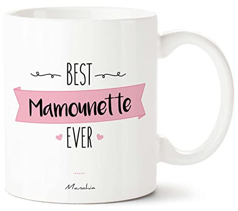 Manahia Mug Cadeau Maman Tasse Personnalisée - Je suis une Mamounette de compet' - Avec Boite Kraft - 330 mL, Céramique - Imprimé en France - Future Maman - Noël, Anniversaire - Fête Des Mères