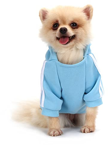 QiCheng&LYS Hundemantel Hund Hoodies Kleidung, Pet Puppy Katze Niedlicher Baumwoll Warm Hoodies Coat Pullover(Blau, XL)