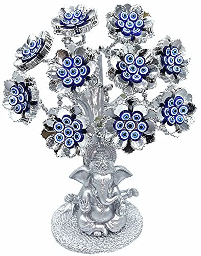 Betterdecor Türkischer Nazar blauer böser Blick-Baum mit hinduistischem Ganesha-Gott, Schutz, Segen, Heimbüro, Dekor-T12
