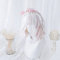 Cosplay-Perücke, Pastellfarben, Regenbogen, Ombre, Farbverlauf, Rosa, Blau, Grün, Perücke für Grills, kurz, gelockt, für Cosplay, Halloween, Harajuku Lolita Anime (Farbe: Weiß)