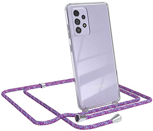 EAZY CASE Handykette kompatibel mit Galaxy A52 Handyhülle mit Umhängeband, Handykordel mit Schutzhülle, Silikonhülle, Hülle mit Band, Stylische Kette für Smartphones, Unicorn