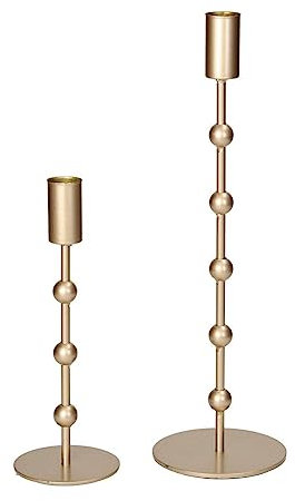 Boltze Kerzenleuchter Kimberly (Kerzenhalter in Gold, Eisen, Kerzenständer 2 teilig, Rund) 2016685