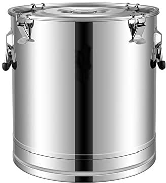Adima Runden Milchtransporteimer, 304 Edelstahl Milchkanne Schwerlast Milchkanne Milcheimer Weinkübel Ölfass Kanister Mit Siegeldeckel Flüssig Fester Speicher,25L