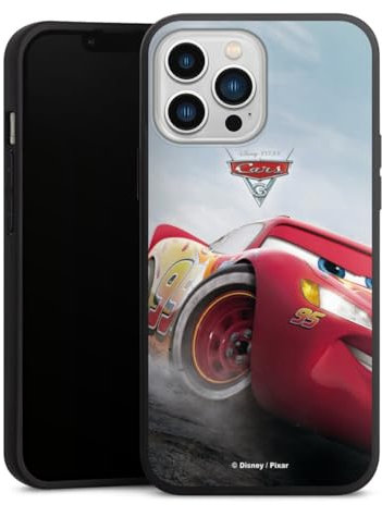 DeinDesign Premium Silikon Hülle kompatibel mit Apple iPhone 13 Pro Max Handyhülle schwarz Case Lightning McQueen 95 Offizielles Lizenzprodukt Cars