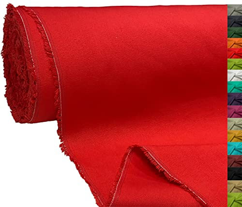 A-Express 100% Baumwolle Segeltuch Stoff Canvas Material Kleiderstoff Tuch Vorhänge Tasche 145cm 57 Breit 250GSM Meterware - 2 Meter 200cm x 145cm Rot