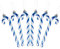 DERAYEE 6 PCS Christmas Glitter Candy Cane Plastic Candy Cane Christmas Tree Decorations for Xmas New Year Party Supplies (Blue&White)