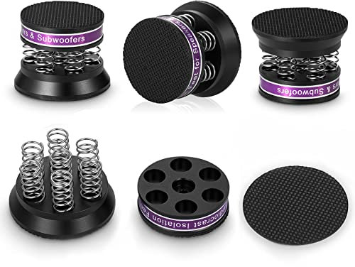 Tertullus 4 Stück High End Lautsprecher Füße Schwingungsdämpfer Aluminium Füße Audio Absorber Lautsprecherständer Mit Rutschfestem Gummi Resonanzdämpfer (Audiocrast-Schwarz)