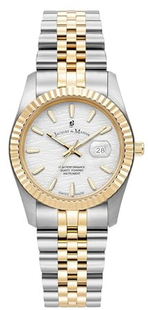 Jacques du Manoir - Armbanduhr Date Inspiration Passion - Quartz Uhrwerk - Gehäusebreite: 34 mm - Edelstahl - 5 ATM