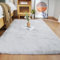 Ghouse Kurzflor Wohnzimmer Teppich Schlafzimmer Matte Moderner Home Flauschig Weich Teppiche für Kinderzimmer Anti-Rutsch Unterseite Waschbarer Teppich 90x150 cm Grau