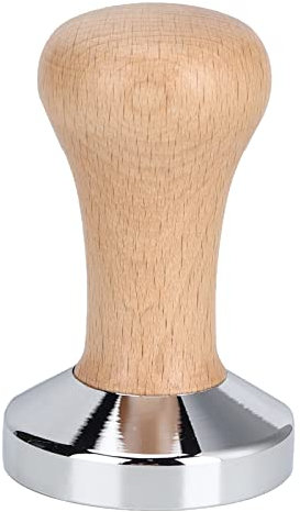 Cyrank Kaffee Tamper 60mm, Espresso Tamper, Kaffeestampfer aus Edelstahl Und Formfeiner Holzgriff, Espresso Stempel Aus Edelstahl Und Holz Kaffeepulverpresse, Hammer