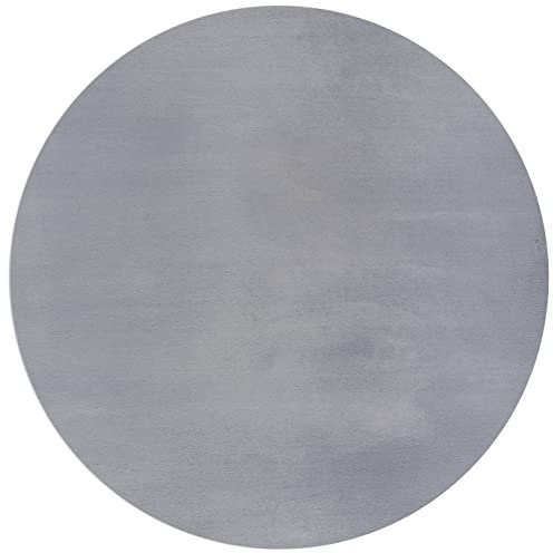 Mia´s Teppiche Luna kuschelig Warmer Fellteppich, weich und elegant, waschbar und Fußbodenheizung geeignet, Öko-Tex Zertifiziert, Grau, 200 cm Rund
