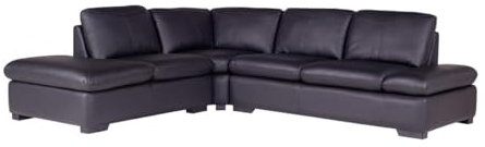 Vente-unique-Ecksofa Leder - Ecke Links - Schwarz - Onyx II