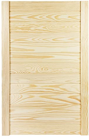 DecoMeister Lamellentüren Holz 1er Pack 494x766 mm | Holztür aus massiver Kiefer mit fühlbarer Struktur | Möbelfronten für individuelle Renovierung | Lamellentür für Schrank oder Garderobe | Natur