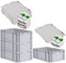 PROREGAL SuperSparSet 4x Eurobox NextGen Economy mit Scharnierdeckel & grünen Verschlüssen | Griffe geschlossen | HxBxT 22x40x60cm | 44 Liter | Eurobehälter Transportbox Transportbehälter