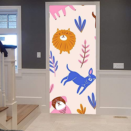 Tür Bekleben Mit Türtapete Selbstklebend Hund Tier Löwe 77 X 200 Cm | Tür Verschönern Mit Türfolie | Aufkleber Folie | Türposter Türklebefolie | Türwandaufkleber - Kunstfotos Von Kinderzimmertüren