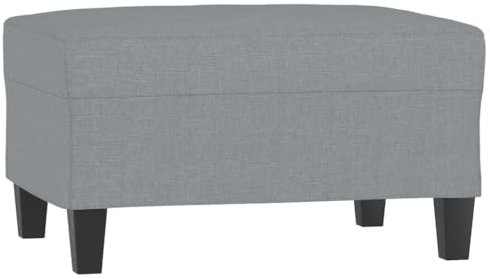 vidaXL Repose-Pied Pouf de Chambre à Coucher Tabouret de Canapé Meuble de Salle de Séjour Maison Intérieur Gris Clair 70x55x41 cm Tissu
