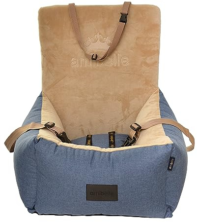 BOUTIQUE ZOO Luxuriös Hunde Auto Sitz | Universal Waschbar Hundeautositz für Hunde und Katzen | Farbe: Blau | Polyester | Große: 55 x 55 cm