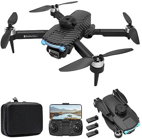 Drohne mit Kamera 4K XT204 Dual 2,4G Bürstenlosen Gestenfotografie, 6-Achsen-Gyro, Optische Flusspositionierung, 360°-Hinderniserkennung, Zusammenklappbar Geschenk für Erwachsene Kinder 3 Batterien