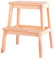Trittleiter mit 2 Stufen – Fußstütze mit 2 Stufen für Wohnzimmer und Arbeitszimmer, Bambus, 46,5 x 43 x 43 cm, Braun