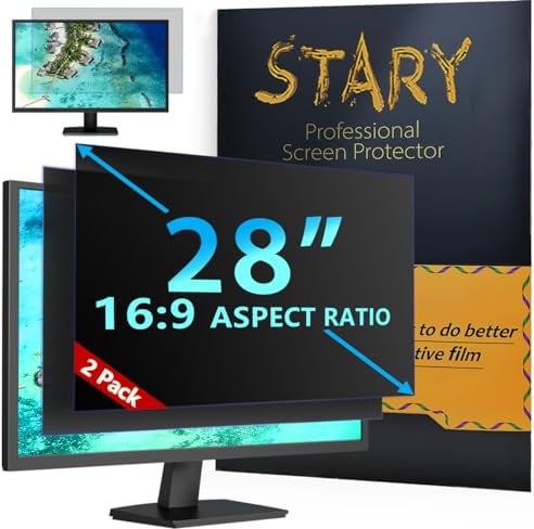 STARY 2 Pack 28 Inch Computer Privacy Screen Filter for 16:9 Widescreen Monitor Computer Screen Privacy Shield Anti-Glare Protector