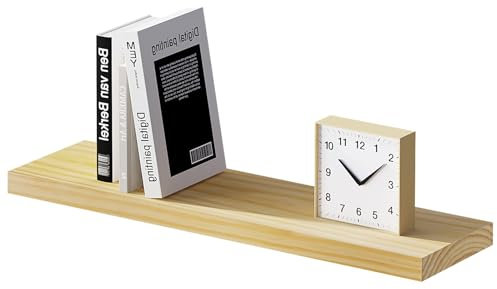 eSituro Étagère Murale, Tablette Murale, en Bois Massif, Support Invisible, 70x19x3,5cm