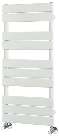 Milano Lustro White Flat Panel Heated Towel Rail - 975mm x 450mm