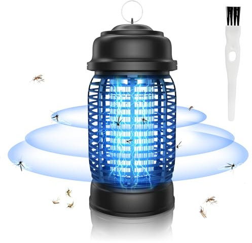Qoosea Lampe Anti Moustiques Tueur d'Insectes Bug Zapper Lampe Électrique 20W 4000V Anti Insectes Répulsif Puissant Moustique Tueur Lampe Contrôle des Ravageurs pour Cuisine Intérieur et Extérieur